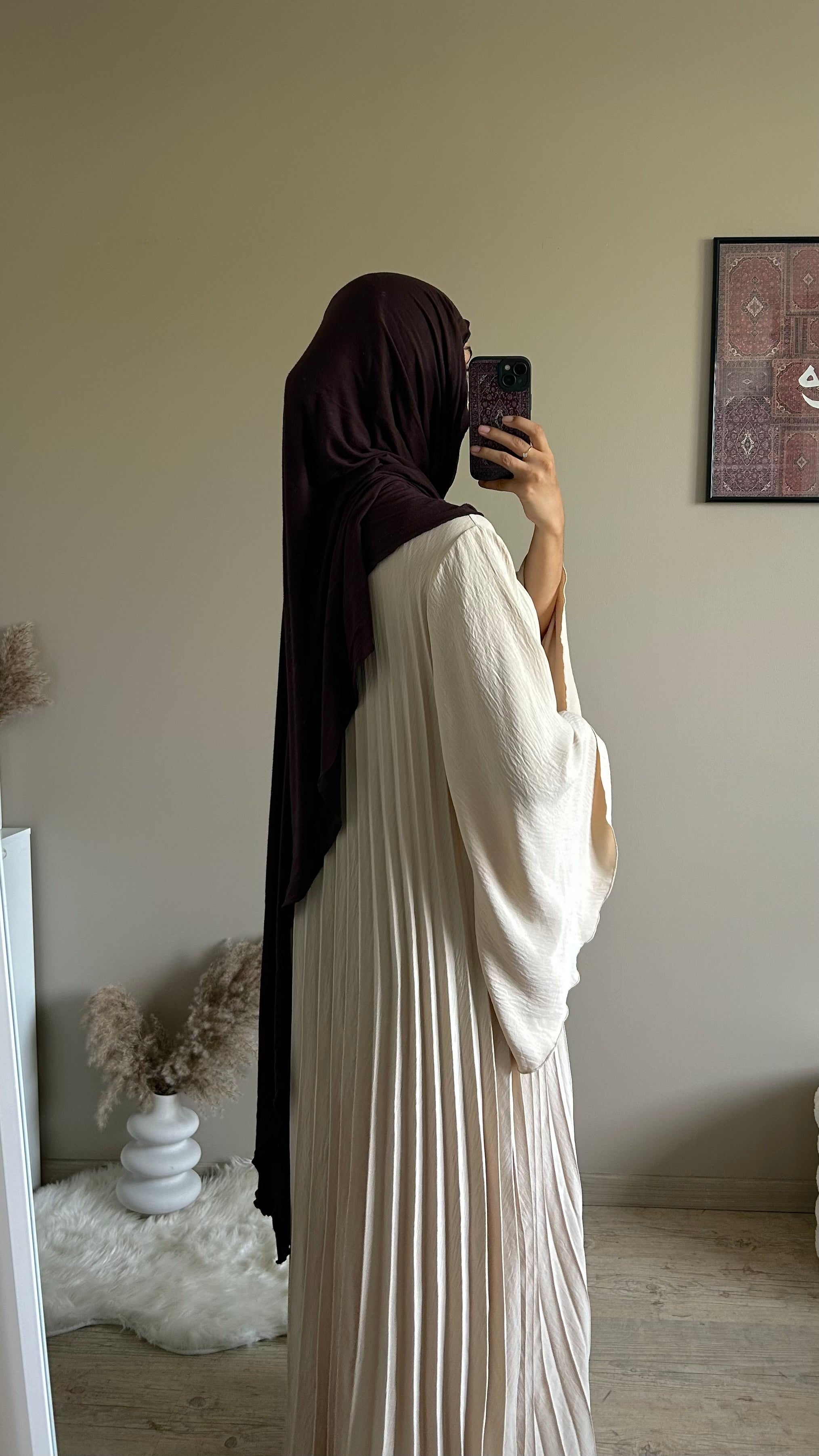Abaya longue plissée
