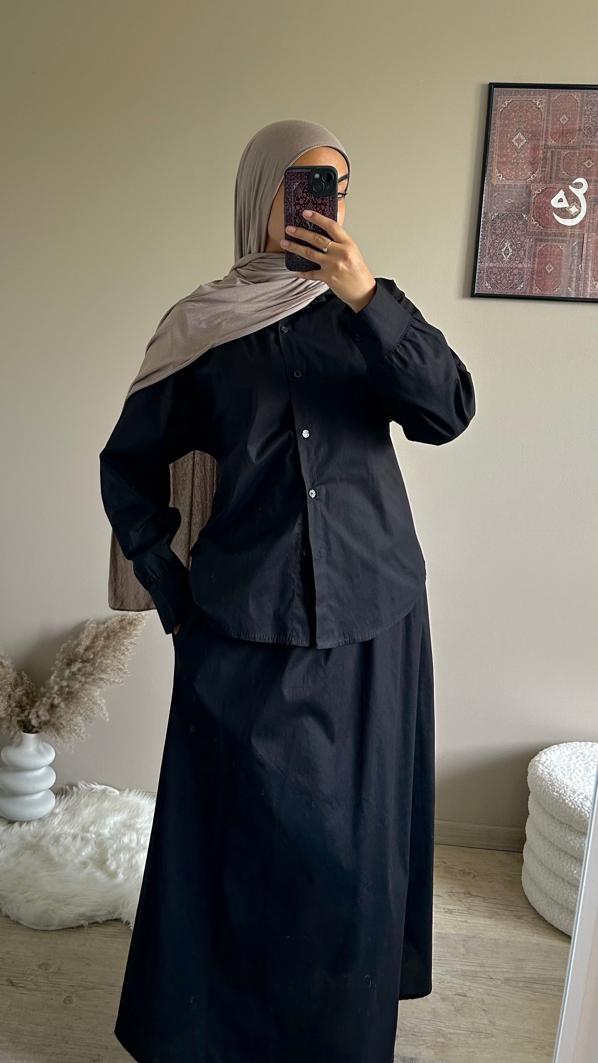 Ensemble jupe chemise à lacet