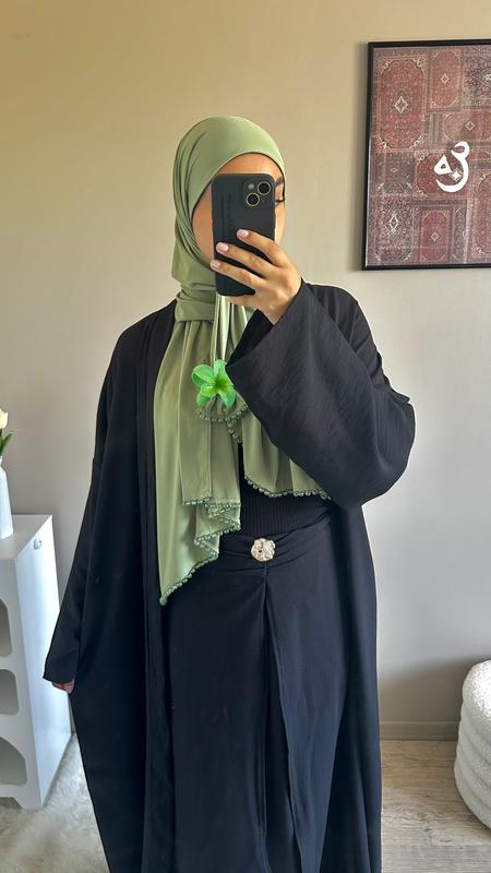 Ensemble Long Kimono & Jupe – Détail Doré - Noir