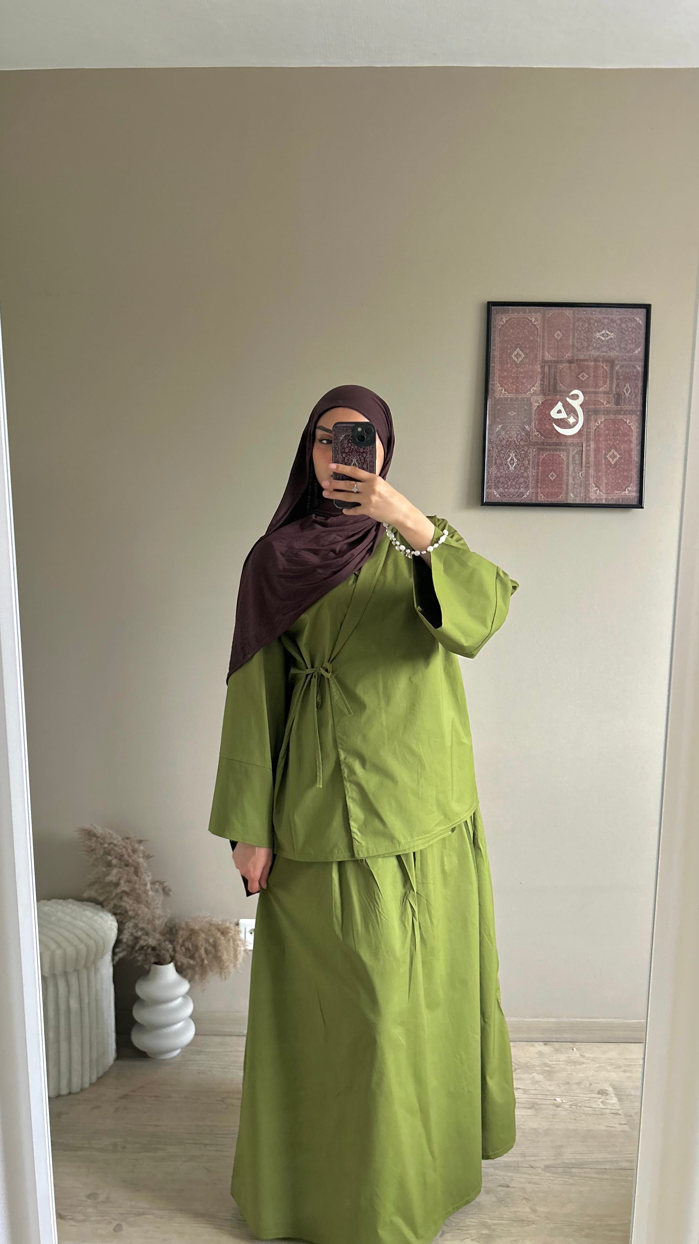 Ensemble chemise asymétrique –Vert
