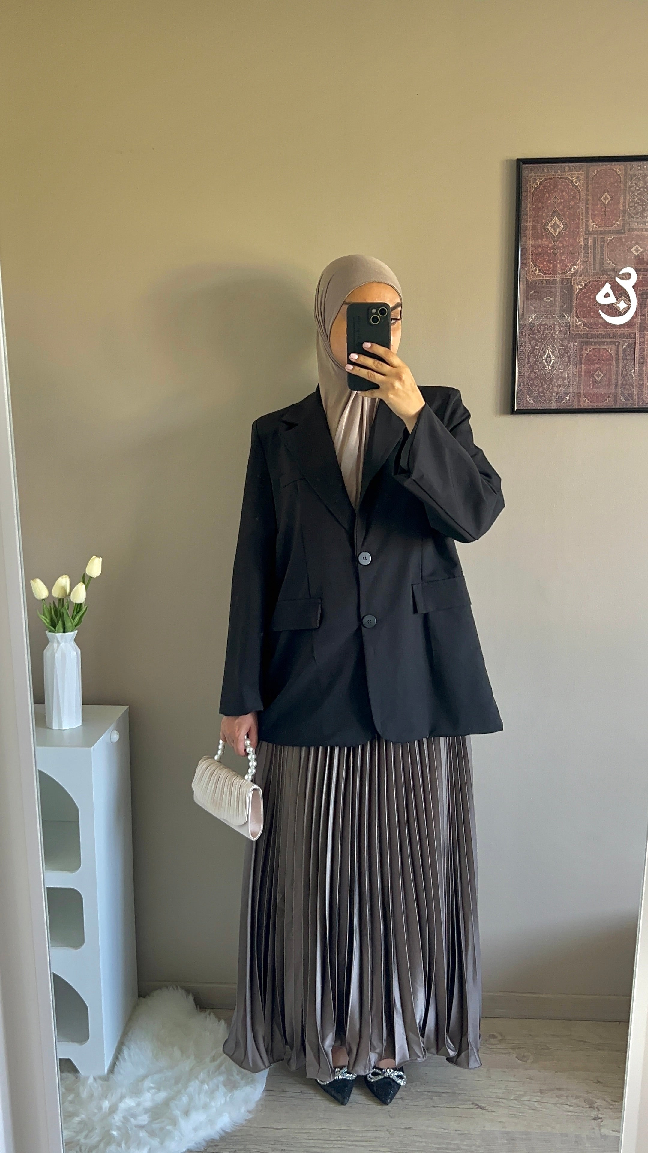 Jupe Plissée Fluide – Couleur Café